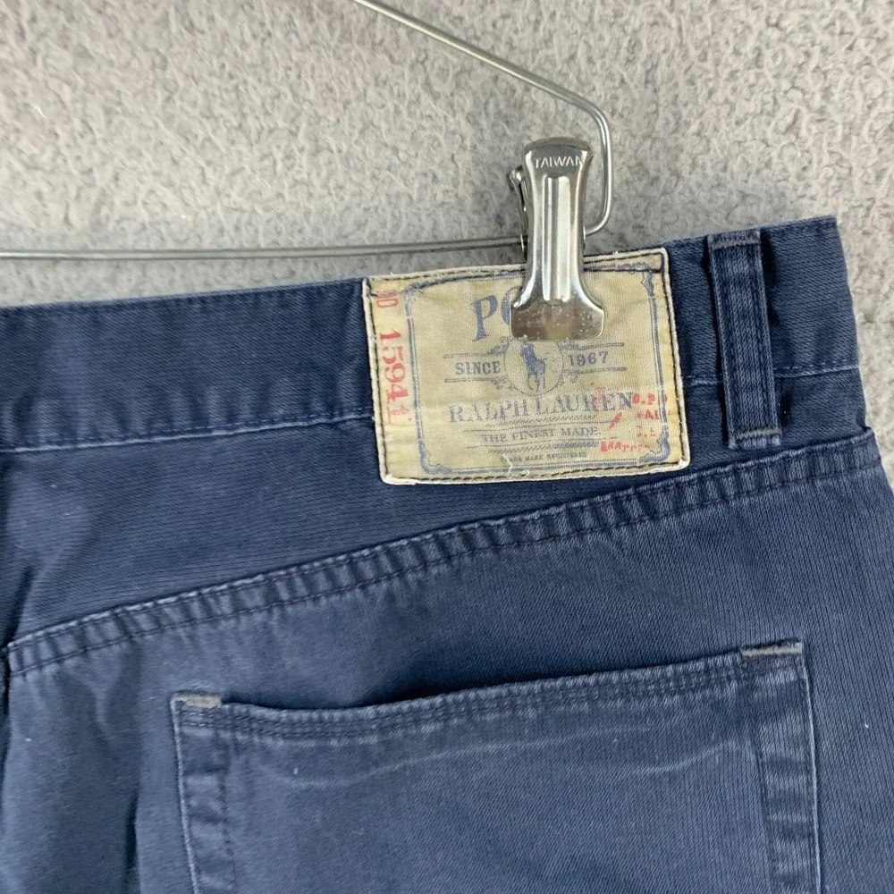 Vtg Polo Pants 38 650 Straight Navy‎ Blue Trouser Actual 37x30